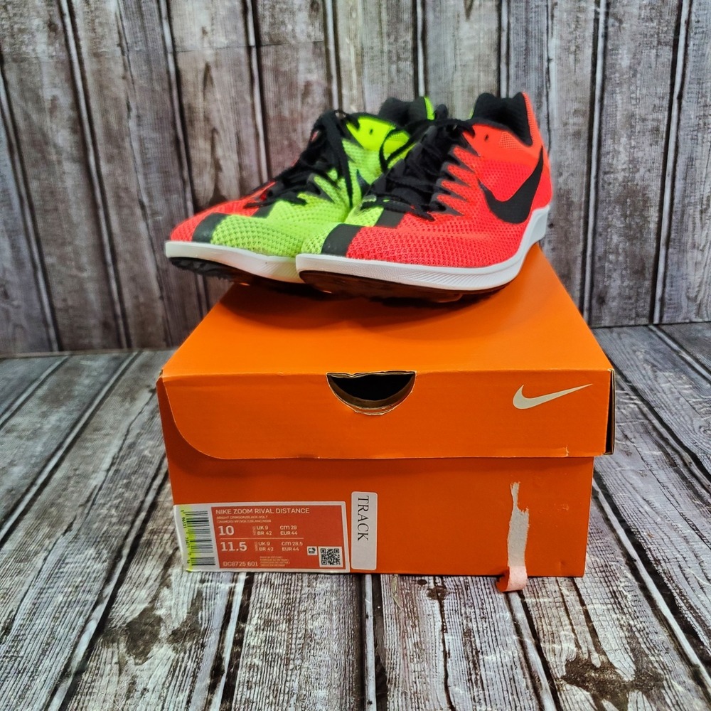 Nike Men's Zoom Rival Distance DC8725-601 Red Volt Running Spikes Size 10